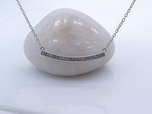 Load image into Gallery viewer, Dazzlingrock Collection 0.10 Carat (ctw) Round White Diamond Ladies Bar Shape Fashion Pendant 1/10 CT, 14K White Gold