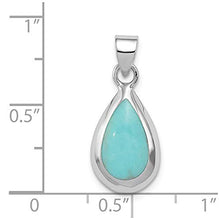 Load image into Gallery viewer, 925 Sterling Silver Lab Created Blue Turquoise Teardrop Pendant Charm Necklace Natural Stone Fine Jewelry For Women Gifts For Her