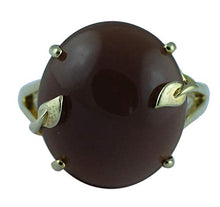 Load image into Gallery viewer, Carillon Certified Chocolate Moonstone Natural Gemstone OVAL Shape Engagement Ring 14K Yellow Gold Jewelry For Women for Men