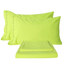 Load image into Gallery viewer, Bedlifes Luxury Bed Sheet Set – Fluorescent Green Sheets Super Soft Microfiber Sheets – 16"Deep Pocket – Wrinkle Free Egyptian Sheets -Hypoallergenic King Sheet Set – Lemon Yellow 4 Piece