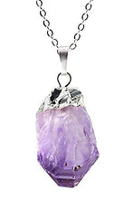 Load image into Gallery viewer, Sterling Silver Cute Raw Amethyst Crystal Dainty Gemstone Necklace 18 inch Free Form Healing Gem Chakra Stones Women Girls Gifts NK18-26