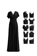 Load image into Gallery viewer, Bridesmaid Dresses for Women, Convertible Sleeve V-Neck Floor Length Prom Wrap Maxi Convertible Long Dress Grey