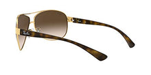 Load image into Gallery viewer, Ray-Ban Men's RB3386 Aviator Sunglasses, Gold/Brown Gradient Dark Brown, 63 mm