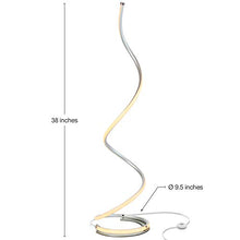 Load image into Gallery viewer, Brightech Allure - 32” Bright LED Spiral Lamp Gets Compliments - Modern Curved Pole Light for Bedrooms & Living Rooms - Floor Standing/End Table Lamp with Built In Dimmer Switch - Platinum