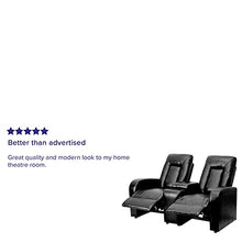Load image into Gallery viewer, Flash Furniture Eclipse Series 2-Seat Reclining Black LeatherSoft Theater Seating Unit with Cup Holders