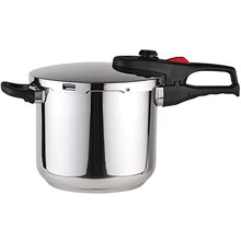 Load image into Gallery viewer, Magefesa® Practika Plus Super Fast pressure cooker, 6.3 Quart, 18/10 stainless steel, suitable induction, excellent heat distribution, 5-layer encapsulated heat diffuser bottom, 5 safety systems