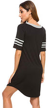 Load image into Gallery viewer, WiWi Soft Bamboo Pajamas Short Sleeves Nightgown Comfy Sleepshirts Boyfriend Sleepwear Plus Size Nightshirt S-4X, Black, XX-Large