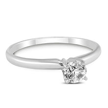Load image into Gallery viewer, AGS Certified 1/4 Carat Round Diamond Solitaire Ring in 14K White Gold