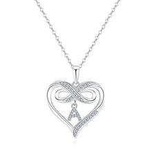 Load image into Gallery viewer, Valentine's Day Gifts for Kids Heart Necklace, Sterling Silver Infinity Initial A Necklace Valentine's Day Gifts for Girls Mom Gifts Heart Necklaces for Teen Girls Gifts Womens Jewelry for Girls
