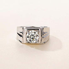 Load image into Gallery viewer, Gnzoe Men's 14k White Gold Wedding Engagement Ring 4-Prong 2ct Moissanite Size 7.5