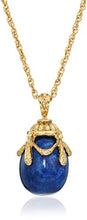 Load image into Gallery viewer, 1928 Jewelry 14k Gold-Dipped Semi-Precious Blue Lapis Egg Pendant Necklace, 30"