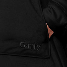 Load image into Gallery viewer, THE COMFY Original | Oversized Microfiber & Sherpa Wearable Blanket, Seen On Shark Tank, One Size Fits All Black