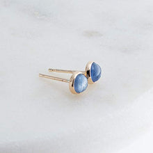 Load image into Gallery viewer, Blue Kyanite Stone 4mm with 14K Gold Filled Stud Earrings