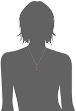Load image into Gallery viewer, Sterling Silver Created Ruby Vertical Four Stone Pendant Necklace, 18"