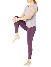 Load image into Gallery viewer, Amazon Brand - Core 10 Women's Pima Cotton Blend Short Sleeve V-Neck T-Shirt, Purple Spacedye, X-Large