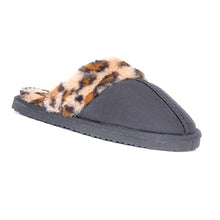 Load image into Gallery viewer, Millffy Nordic Style Faux Fur Trim Rabbit Fur Hair Women's Suede Slippers Memory Foam Comfy Indoor eva Slipper (US 7-8, Black)