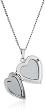 Load image into Gallery viewer, Sterling Silver Engraved Flowers Heart Locket Necklace, 18"