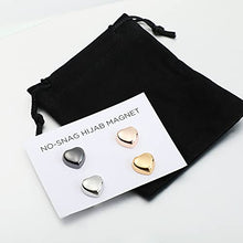Load image into Gallery viewer, 8 Pieces Hijab Magnetic Pins,Strongest Commercial Strength Magnetic Hijab Pins Buttons for Women Multi-Use Colorful Scarf Small Magnetic Hijab (Heart Style)