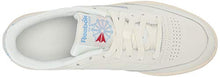 Load image into Gallery viewer, Reebok Women's Club C 85 Sneaker, Chalk/Paper White/Athletic Blue/Excellent Red, 8.5