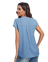 Load image into Gallery viewer, Lotusmile Blouses & Button-Down Shirts, Collared Shirts for Women Short Sleeve Cute Chiffon Summer Button Up Business Top Fashion 2022 Spring Relaxed Fit Classy Formal Professional Dressy Blouse