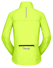 Load image into Gallery viewer, Shelcup Women's Packable Windbreaker Jacket, Lightweight and Visible, Active Cycling Running Skin Coat, Fluorescent green L