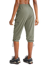 Load image into Gallery viewer, SANTINY Women's Hiking Cargo Pants Lightweight Quick Dry Outdoor Capris for Women Camping Athletic UPF 50 Zipper Pockets(02-Silver Sage_XL)