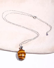 Load image into Gallery viewer, Jewever 925 Sterling Silver Necklace Inlay Genuine Tiger Eye Stone Pendant Crystal Chain Necklaces for Women Birthday Gifts Jewelry Chain (16"+2")