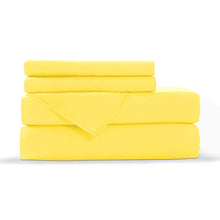 Load image into Gallery viewer, BASIC CHOICE Hypoallergenic Brushed Microfiber Bed Sheet Set, Yellow, Queen, 4 Pieces