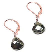 Load image into Gallery viewer, Pyrite Briolette Gold-Filled Lever Back Earrings Crystal