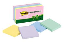 Load image into Gallery viewer, Post-it Greener Notes, 3x3 in, 12 Pads, America's #1 Favorite Sticky Notes, Helsinki Collection, Pastel Colors (Pink, Blue, Mint, Yellow), Clean Removal, 100% Recycled Material (654-RP-A)