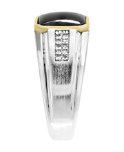 Load image into Gallery viewer, Effy 925 Sterling Silver & 18K Yellow Gold Onyx & Diamond Ring, 2.39 TCW HRM0L149DX