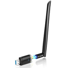 Load image into Gallery viewer, AC 1300M USB WiFi Adapter, 2.4G/5G Wireless WiFi Dongle For Windows 11 / 10/ 8/ 7/ XP Mac 10.7 to 10.15 Support Laptop Desktop PC Gaming