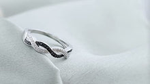 Load image into Gallery viewer, Dazzlingrock Collection 0.15 Carat (Ctw) Sterling Silver Black & White Diamond Ladies Bridal Wedding Stackable Band, Size 4