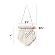 Load image into Gallery viewer, Mkono Macrame Wall Hanging Set of 3 Cute Macrame Holiday Ornaments Boho Art Woven Decor for Nursery Apartment Bedroom Living Room Dorm Home Office Handmade Gifts Idea, Mini Size 3.5''W x 4''H
