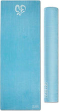 Load image into Gallery viewer, ZURA Ohm (Blue Relax Mat) - Eco-Friendly Combo Yoga Mat, Nonslip Grip w/Printed Microfiber - Extra Long - 3.5mm Thick, Soft - 100% Natural Rubber & Non-Toxic, Machine Washable