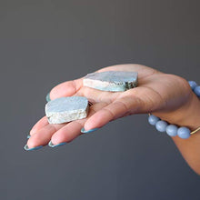 Load image into Gallery viewer, Satin Crystals Larimar Raw Gemstone Slice 2" Collectible Blue Murky Waters Pair, Natural Mineral Healing C68