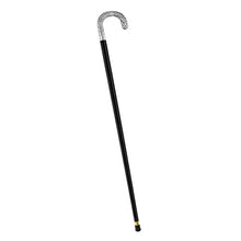 Load image into Gallery viewer, Sterling Silver Ribbed Wheat Tourist Handle Walking Cane with Black Beechwood Shaft and Collar
