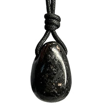 Load image into Gallery viewer, Luck Strings Handmade Chakra Gemstone Crystal Pendant Necklace, Unisex Design for Men & Women, Large Rock Energy Amulet Jewelry Collar for Spiritual Wellness, Gem Accessory Gift, Nuummite Black