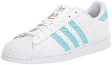 Load image into Gallery viewer, adidas Originals Men's Superstar Sneaker, Pulse Aqua/White/Gold Metallic, 12