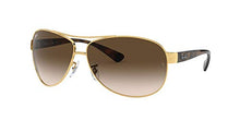 Load image into Gallery viewer, Ray-Ban Men's RB3386 Aviator Sunglasses, Gold/Brown Gradient Dark Brown, 63 mm