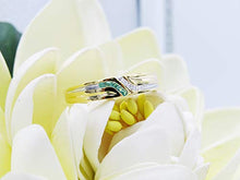 Load image into Gallery viewer, Dazzlingrock Collection 14K Round Cut Emerald & White Diamond Mens Channel Set Fashion Wedding Band, Yellow Gold, Size 10