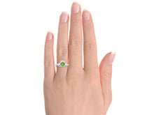 Load image into Gallery viewer, RYLOS Claddagh, Chaddah, Cladder Love, Loyalty Freindship Peridot & Diamond Ring - August Birthstone