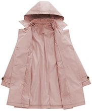 Load image into Gallery viewer, Chrisuno Rain Coats for Women Dress Coat Long Trench Coat Double Breasted Spring Fall Winter Coat Pink M