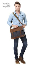 Load image into Gallery viewer, Leather Canvas Messenger Bag for Men,15.6 inch Laptop Vintage Satchel Business Briefcase Shoulder Bag