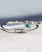 Load image into Gallery viewer, Jewever 925 Sterling Silver Hummingbird Bracelet For Women Cuff Cute Animal Bracelets Inlay Crystals Jewelry Gifts for Lady