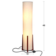 Load image into Gallery viewer, Brightech Parker - Decorative Tower Shade Floor Lamp for Living Rooms - Contemporary Column Lamp - Soft Light for Bedroom Standing 48 Inches (4') Tall - Asian Design w/Wood Frame - Incl. 2 LED Bulbs