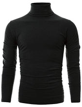 Load image into Gallery viewer, Ohoo Mens Slim Fit Flice Long Sleeve Pullover Flice Turtleneck/DCT005-LIGHTGREY-S