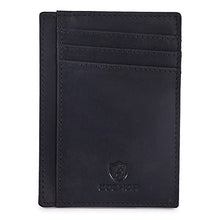 Load image into Gallery viewer, Slim Minimalist Wallet Front Pocket RFID Blocking Real Leather credit card holder for Men & Women (MOSS CRAZY HORSE)