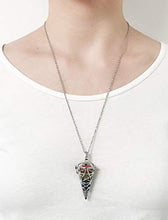Load image into Gallery viewer, Top Plaza 7 Chakra Reiki Healing Crystals Hexagonal Pointed Dowsing Stone Silver Locket Pendant Necklace