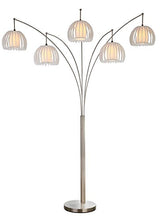 Load image into Gallery viewer, Artiva USA LED612218FSN Zucca 5-Arch Steel LED Floor Lamp with Dimmer, 89", Brushed Nickel